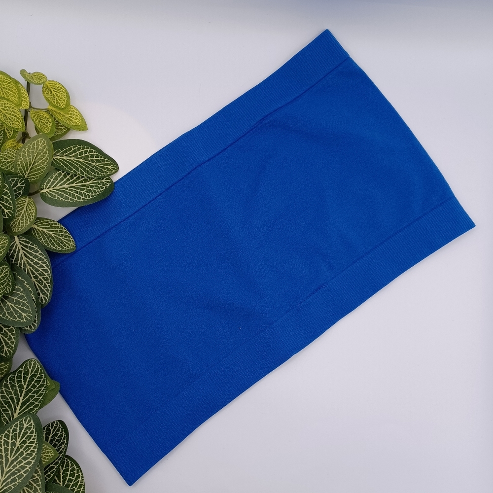 Blue Bandeau Top